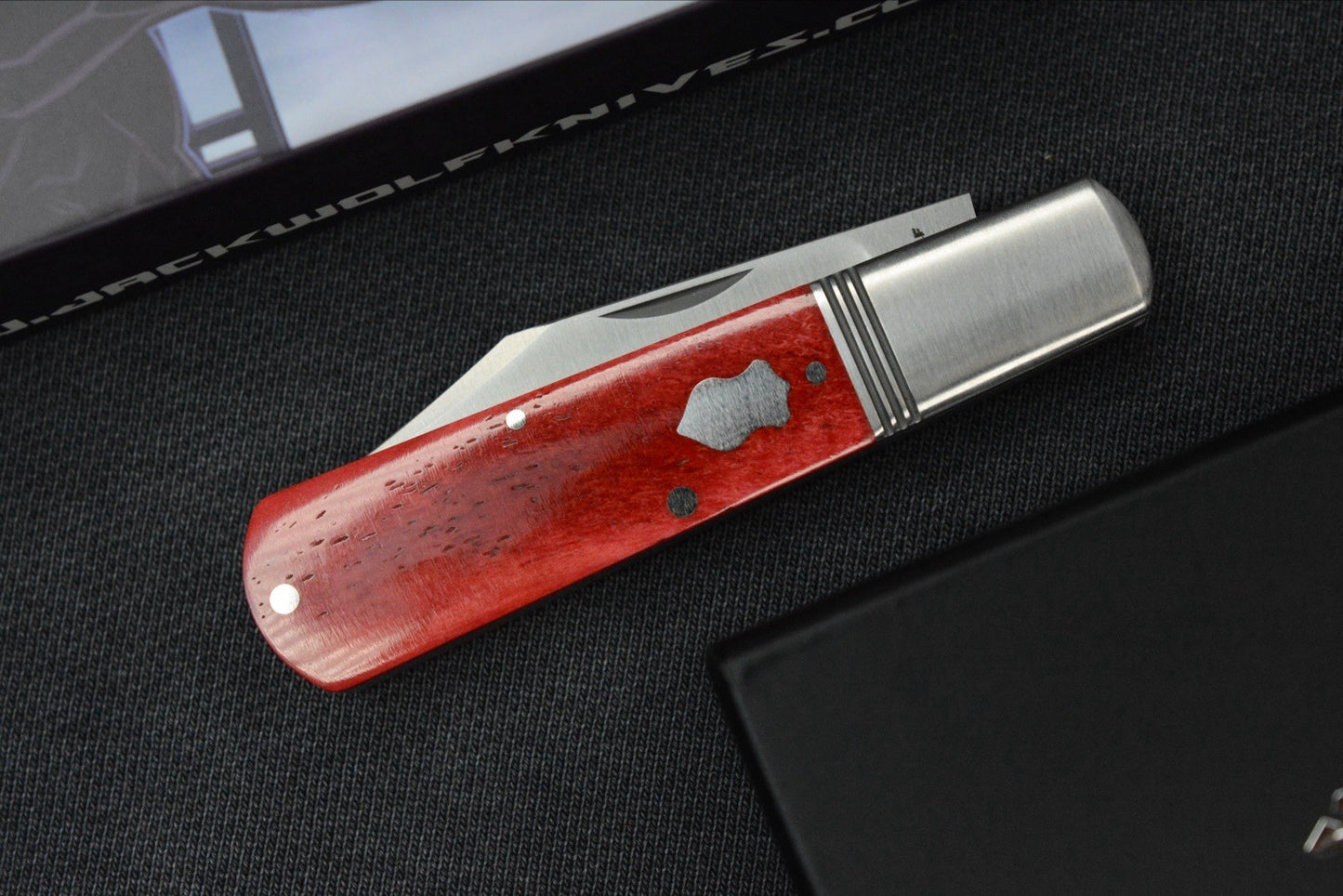 NEW Jack Wolf Gateway Barlow - Red Bone Handle/ Nickel Silver/ Sandvik 14C28N