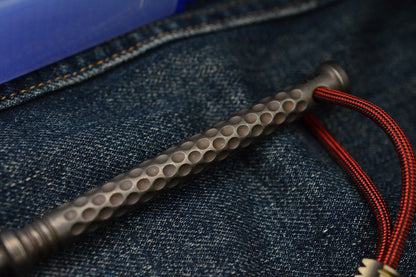 NEW RMJ USA Pentagon Pick  - Vintage Tumbled Ti/ Bronze Ano  w/ Bronze Bead