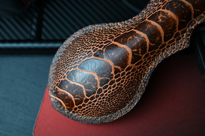 RARE Crimson Knives Street Hammer Custom - Burnt Amber Ostrich