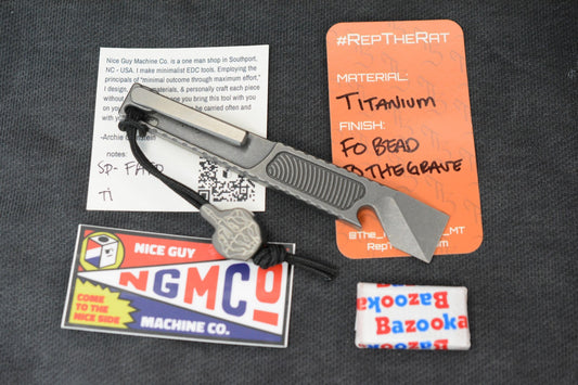 NEW Nice Guy Machine Co FAFO Ti Pry Bar NGMCo w/ F.O From The Grave Bead
