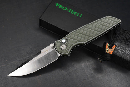 NEW Pro-Tech Integrity TR-3 Manual Green Battleworn Reptile Handle S35VN