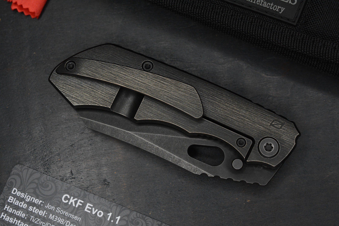 RARE Custom Knife Factory Rotten Evo 1.1 Barked Black Wash /M398 Matte SOLD OUT
