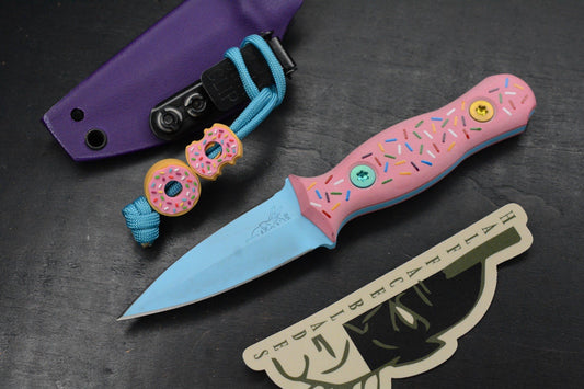 NEW Half Face Blades Dessert Warrior G-10 Trident Fixed Blade w/ Donut Bead Set