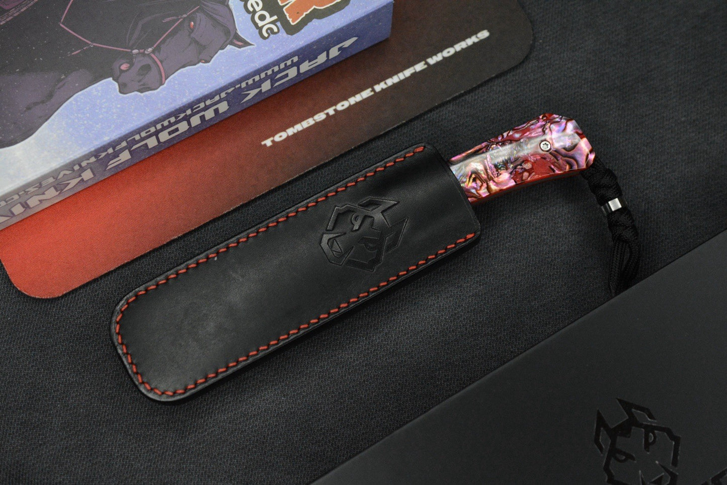 NEW Jack Wolf Pioneer Jack FIXedc - Red Abalone / S90V w/ Sheath