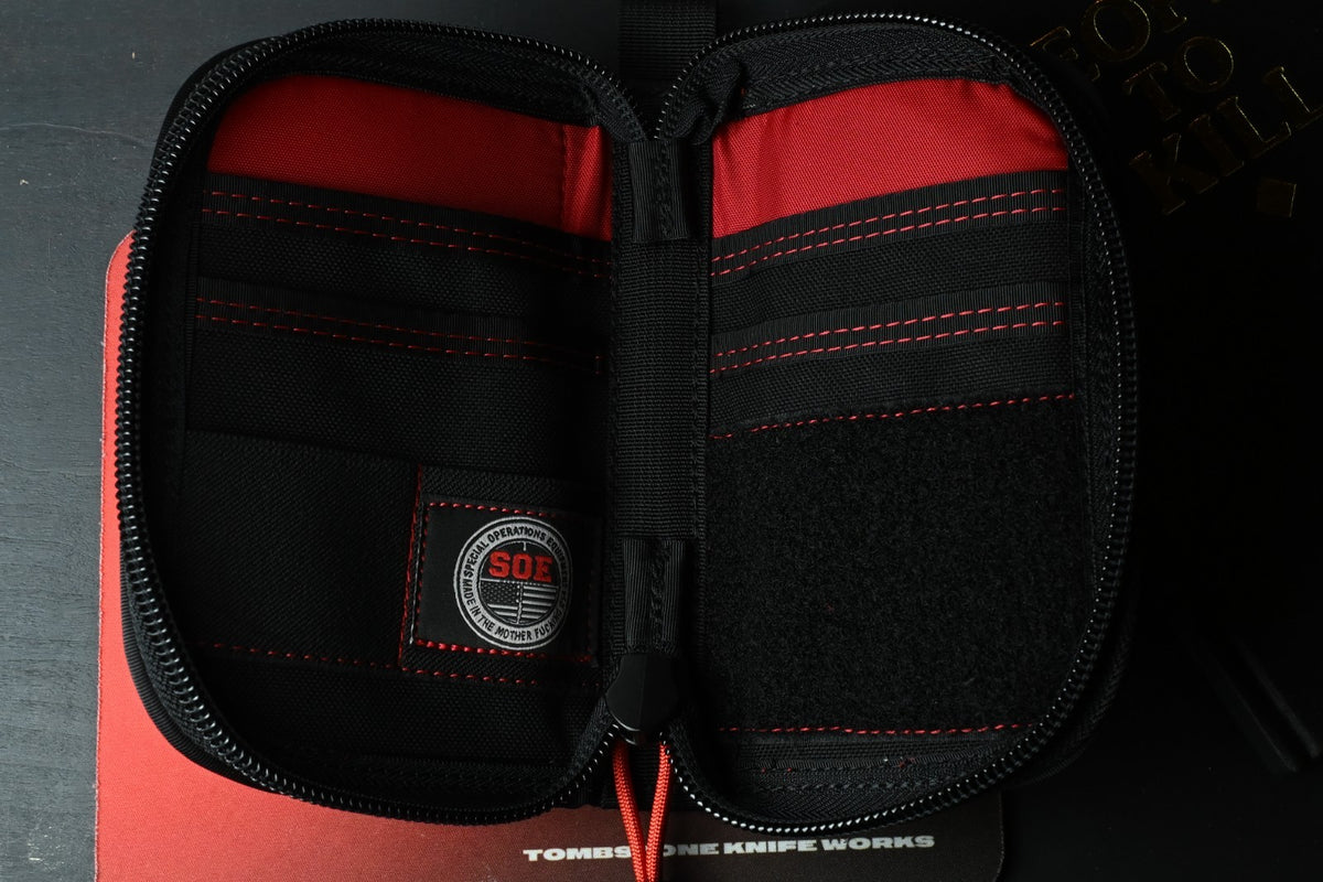 RARE BLACKSIDE Customs SOE Organizer Pouch - Black / Red 7” w/ Poison Bead