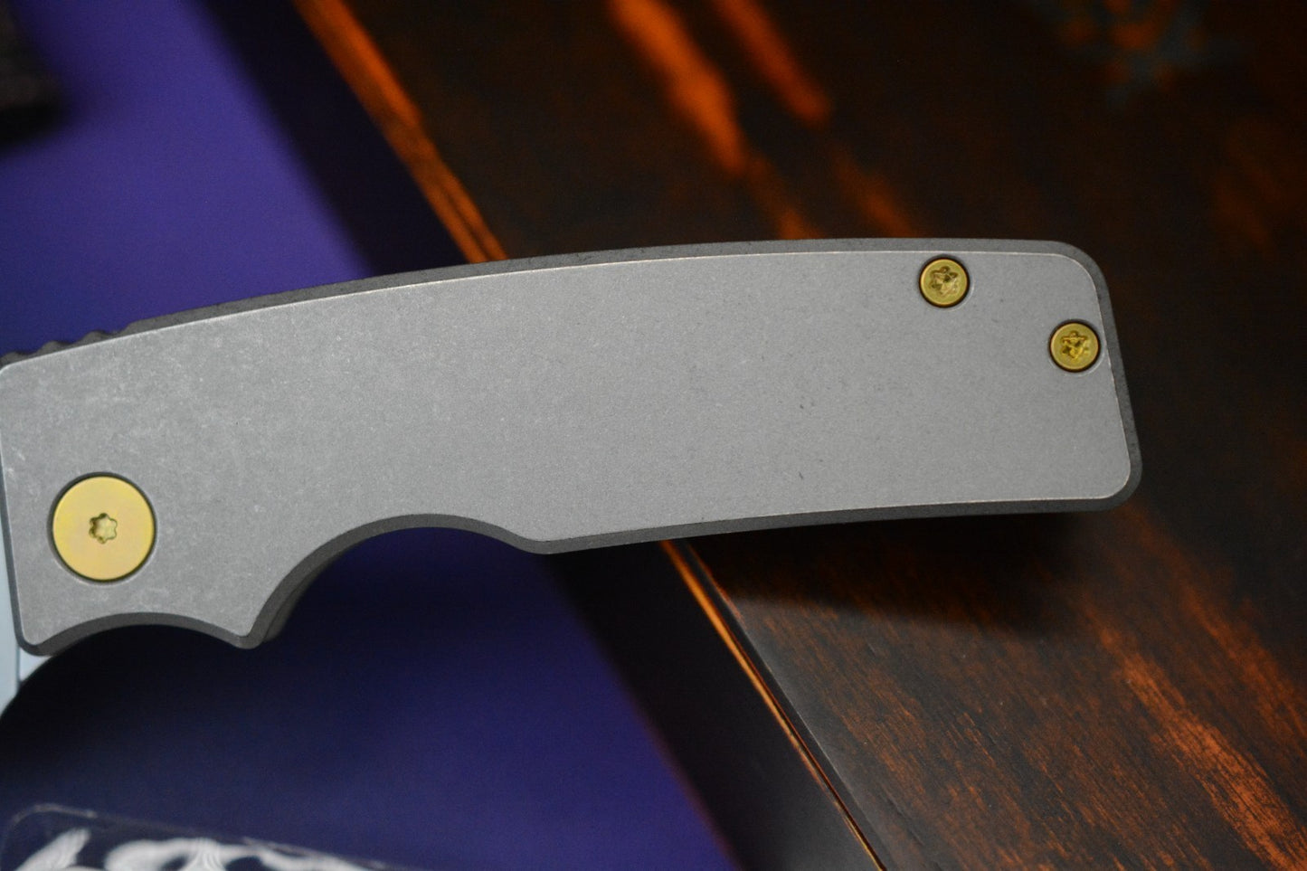 NEW Oz Machine Co Roosevelt STD Smooth Ti / Gold Ano Ti Hardware / MagnaCut Blade