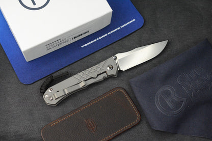 NEW Chris Reeve Umnumzaan - Glass Blasted / Drop Point Magnacut w/ Leather Sheath