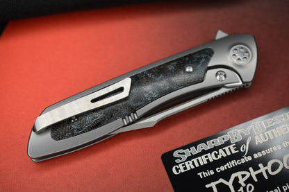 NEW SharpByDesign Brian Nadeau Typhoon 10 - Burl Micarta Inlay  / Slotted M390
