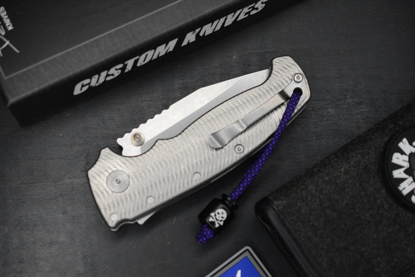 RARE++ Demko AD20 XXX Textured Ti / Stud Only CPM 3V w/ Poison Bead & Patch