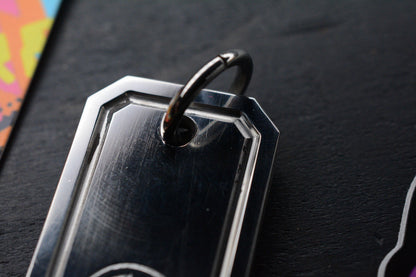 RARE 4t5 Design Mini Dog Tag Polished Titanium Stamped Logo Re Playge Microtech