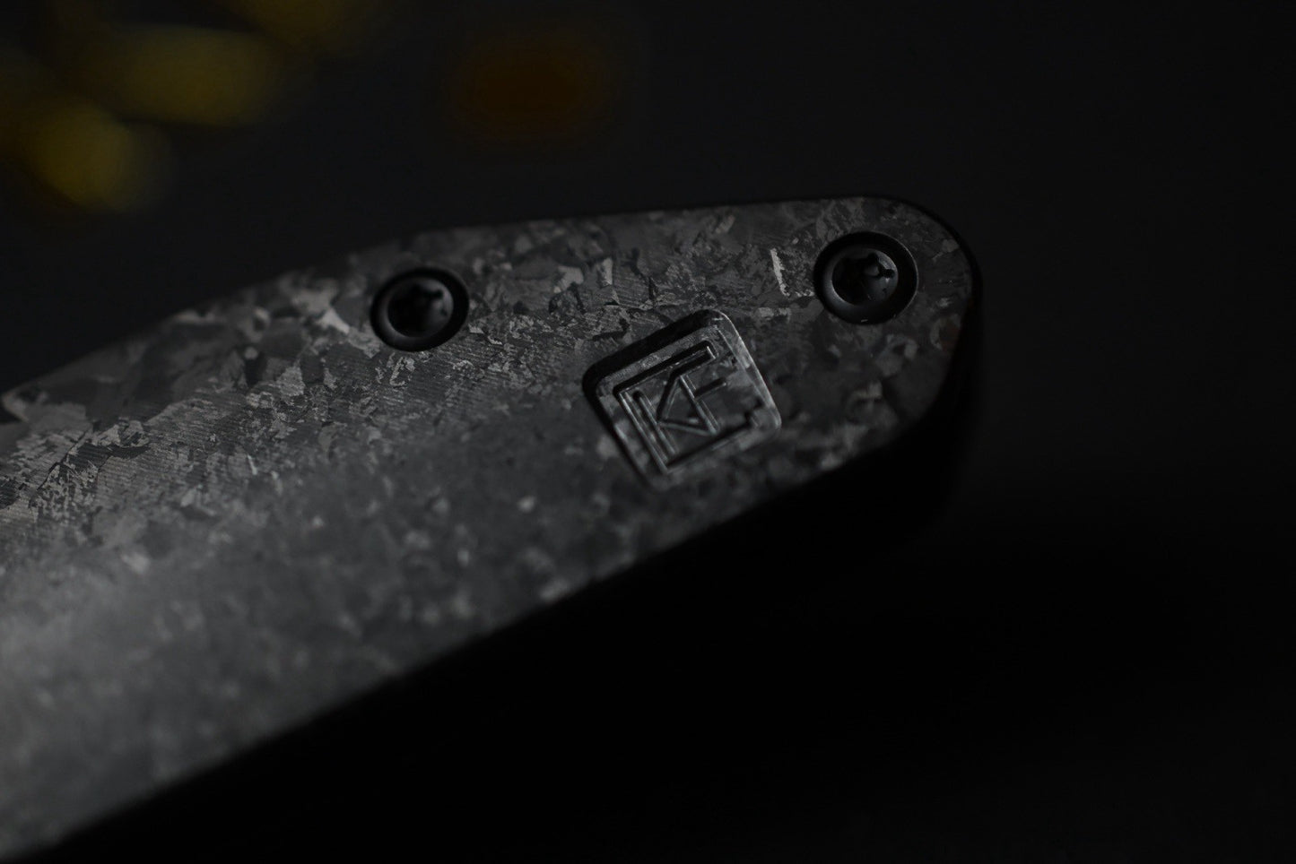 RARE Custom Knife Factory x Keanison Basset - Blackened Crystalized Ti / M398