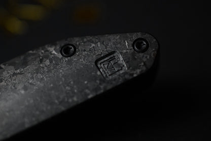 RARE Custom Knife Factory x Keanison Basset - Blackened Crystalized Ti / M398