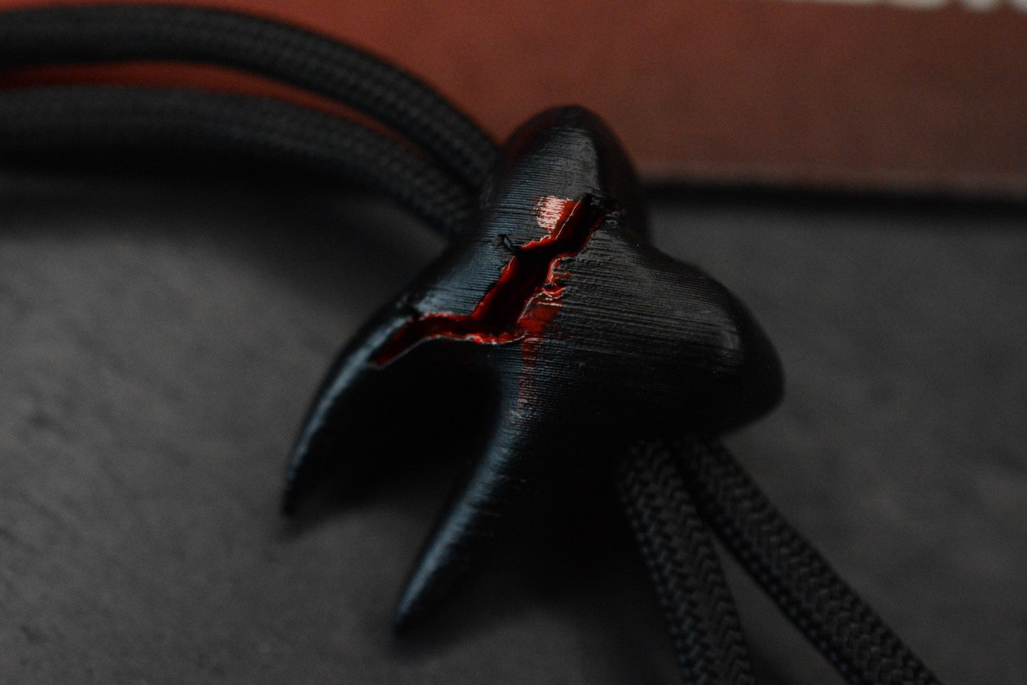 RARE Delicious Fist EDC Molar Bead - Blood Splatter Black/ Red - Hand Painted