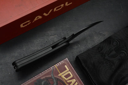 NEW Sneak Reaper Ed’s Manifesto x Cavol - Kage Flipper M390 w/ Black Ti Handle