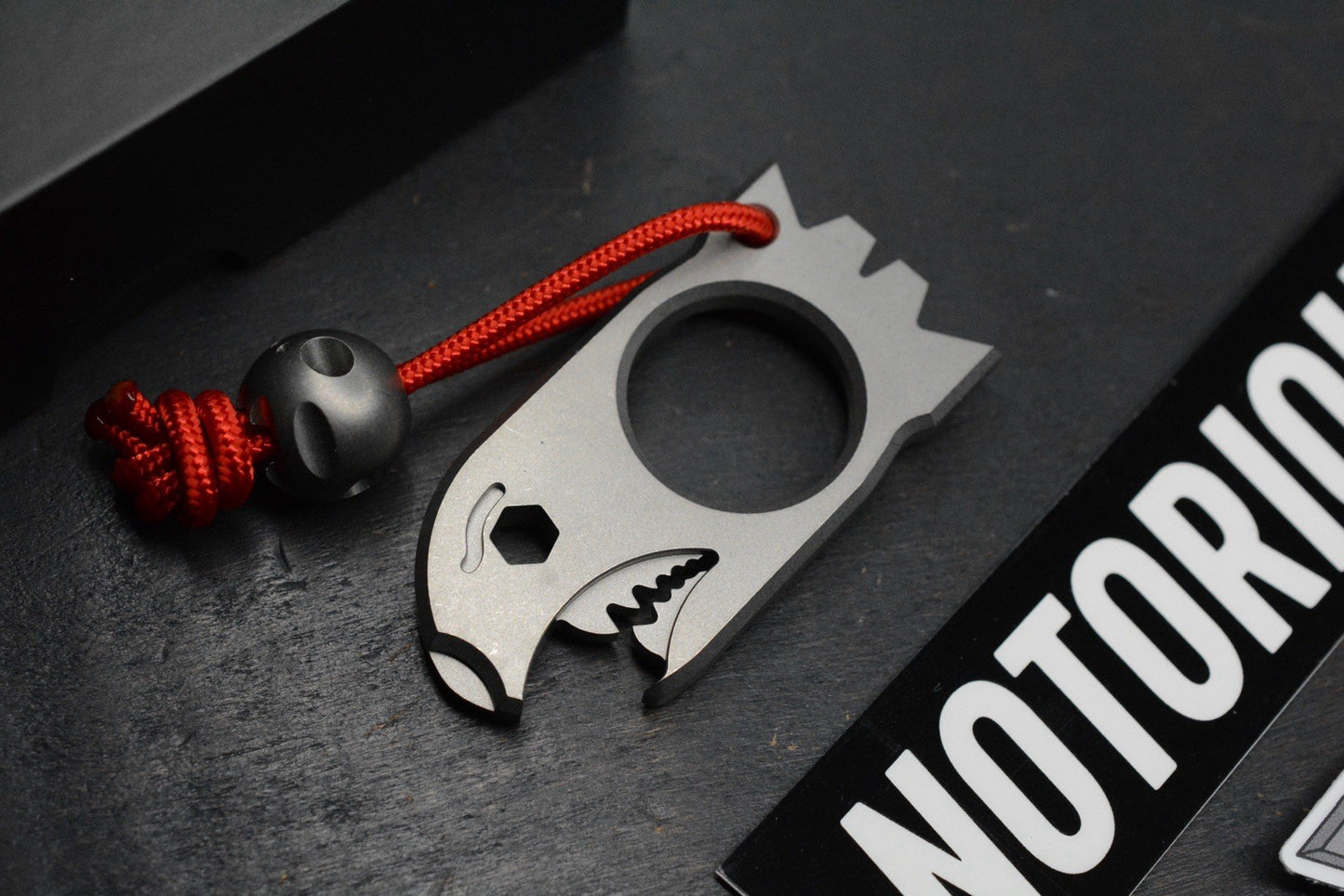 NEW Notorious EDC Baby Bomb - Stonrwashed Ti w/ Bonus Ti Bead