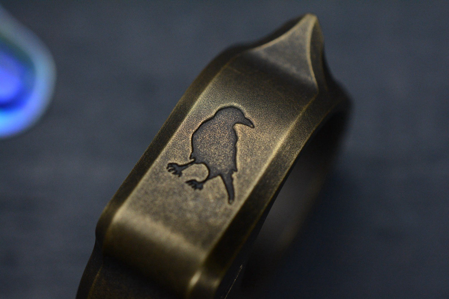 NEW Delicious Fist “Ghost” Patina Brass Raven & Tombstone Logo Paperweight