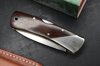 RARE++ Al Mar Denali Top Gun Cocobolo Handles SS Bolsters w/ Leather Sheath