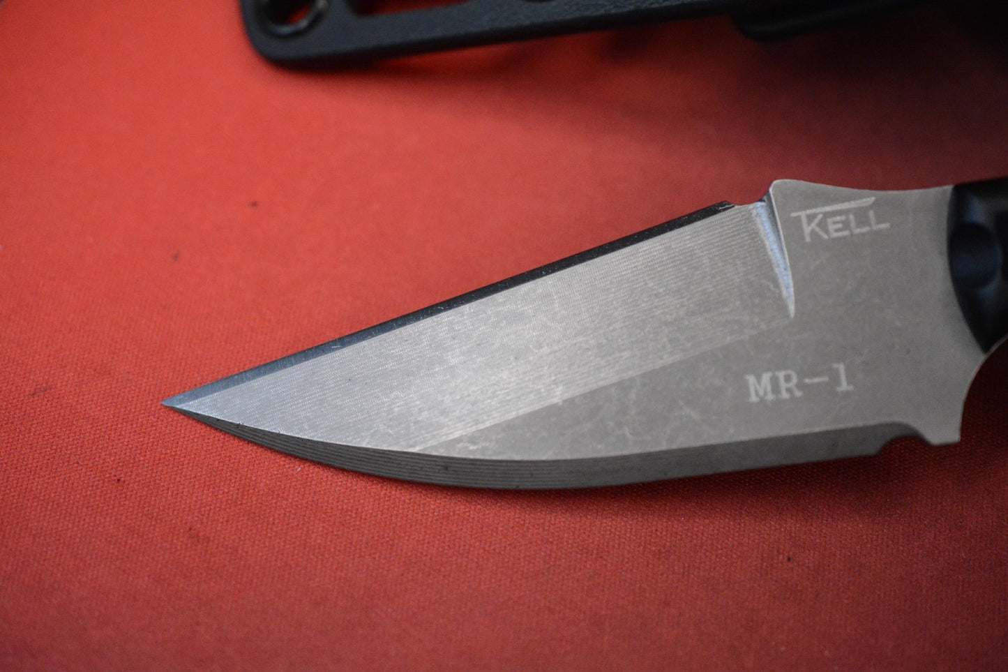 RARE T. KELL MR-1 Reverse Wharncliffe - Black Battlelock w/ Poison Bead & Sheath