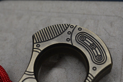 NEW WKRMN Bonehead Cyborg 1/4lb Paper Weight Brass w/ Brass Bead Re Microtech