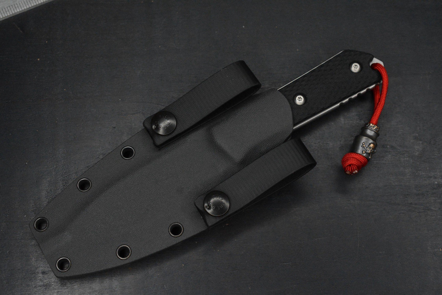 CUSTOM Burnley Kihoku Fixed Blade Black Micarta/AEBL Blade w/ Rare Poison Bead