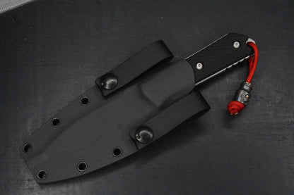CUSTOM Burnley Kihoku Fixed Blade Black Micarta/AEBL Blade w/ Rare Poison Bead