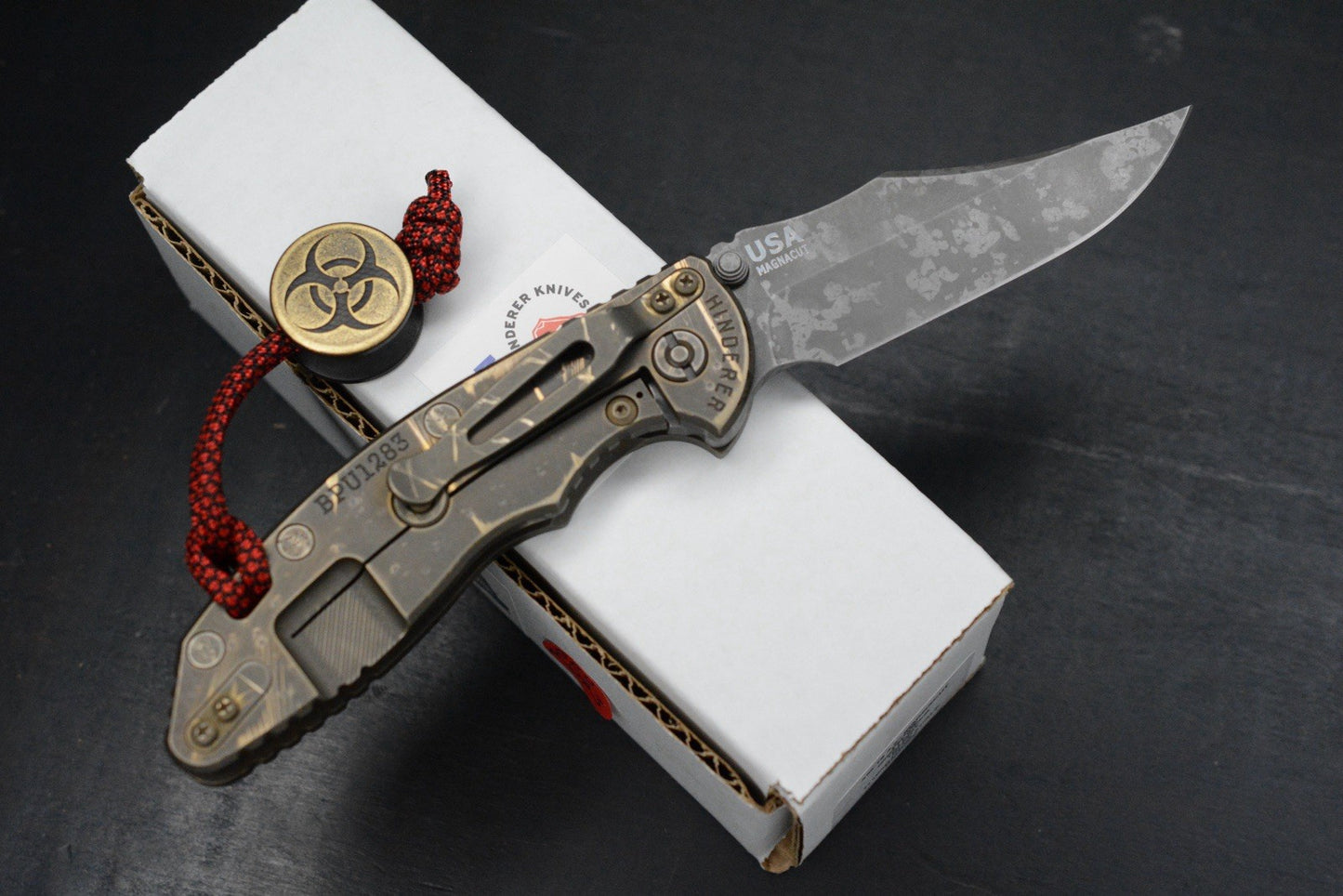 RARE Hinderer Custom XM-18 Non Flipper 3.5” Full Ti Warthog Bowie Magnacut