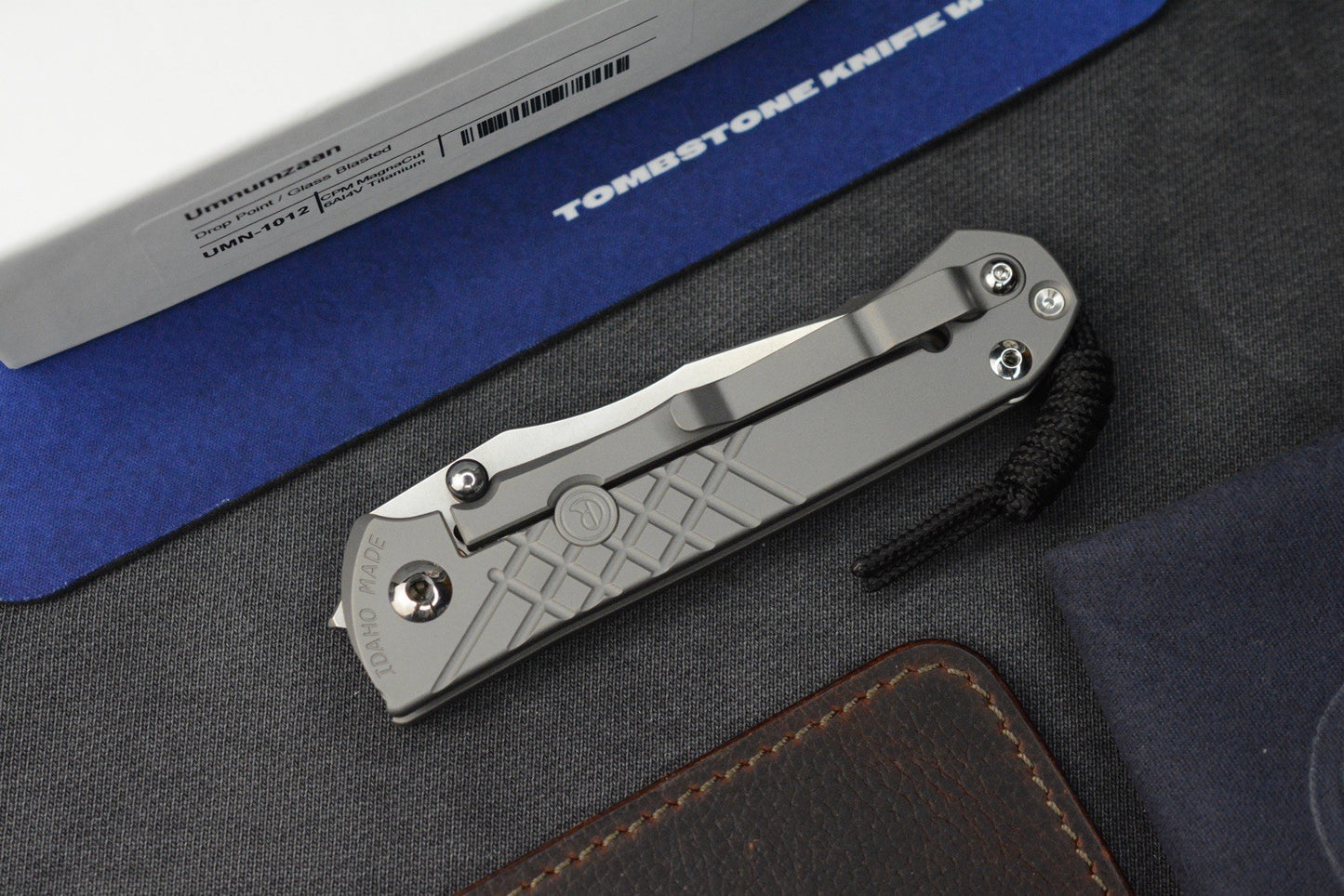 NEW Chris Reeve Umnumzaan - Glass Blasted / Drop Point Magnacut w/ Leather Sheath