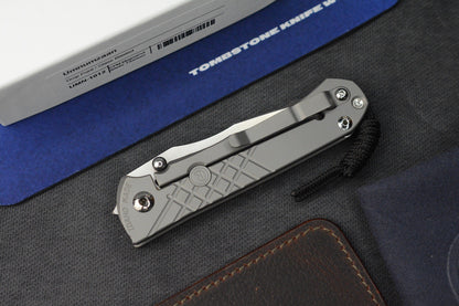 NEW Chris Reeve Umnumzaan - Glass Blasted / Drop Point Magnacut w/ Leather Sheath
