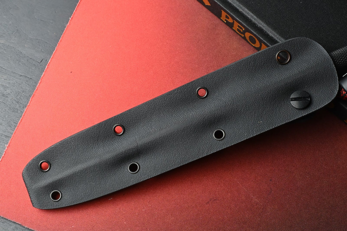 RARE Crawford Knives 10” Survival Straw Fixed Blade - Black DLC w/ Poison Bead