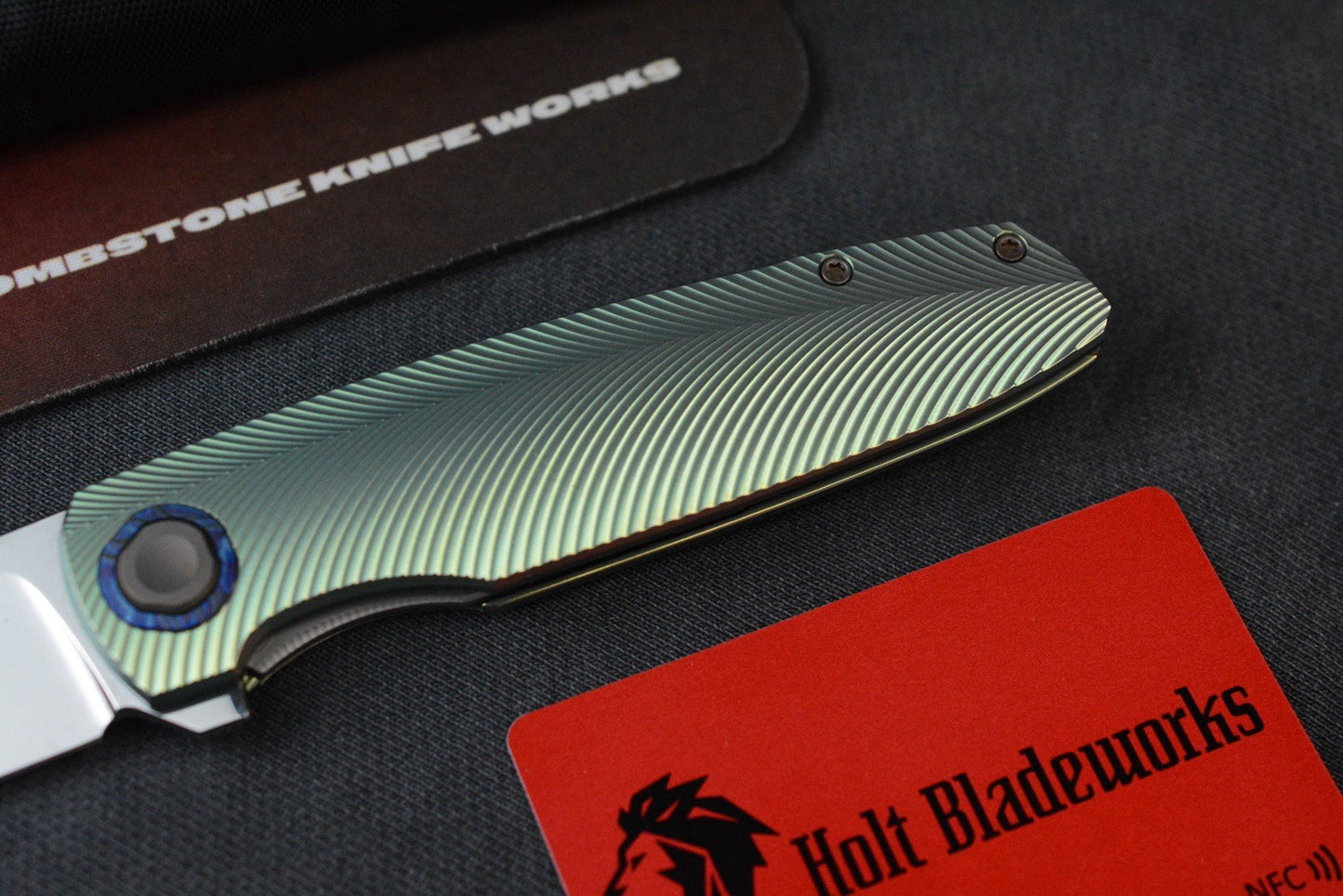 RARE Holt OUTLAW Antique Green Ano / Mirror M390 / Timascus & Copper Accents