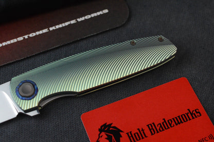 RARE Holt OUTLAW Antique Green Ano / Mirror M390 / Timascus & Copper Accents