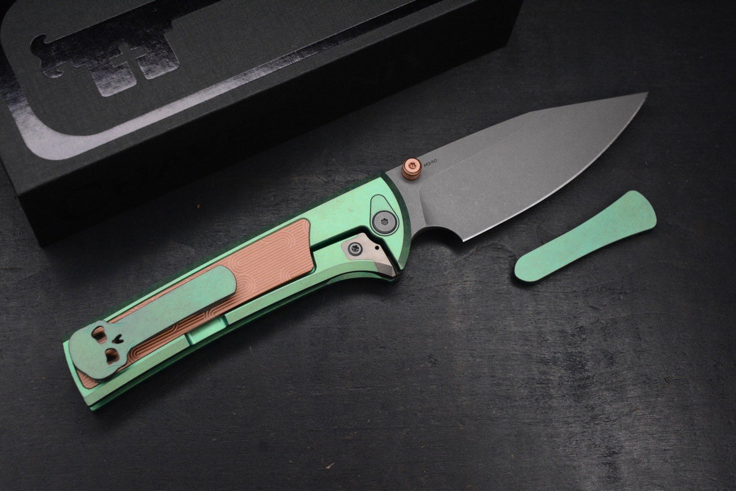 RARE++ Chaves Custom EXC Scapegoat - Green Ano Ti / Copper Magnetic Inlay 1/50