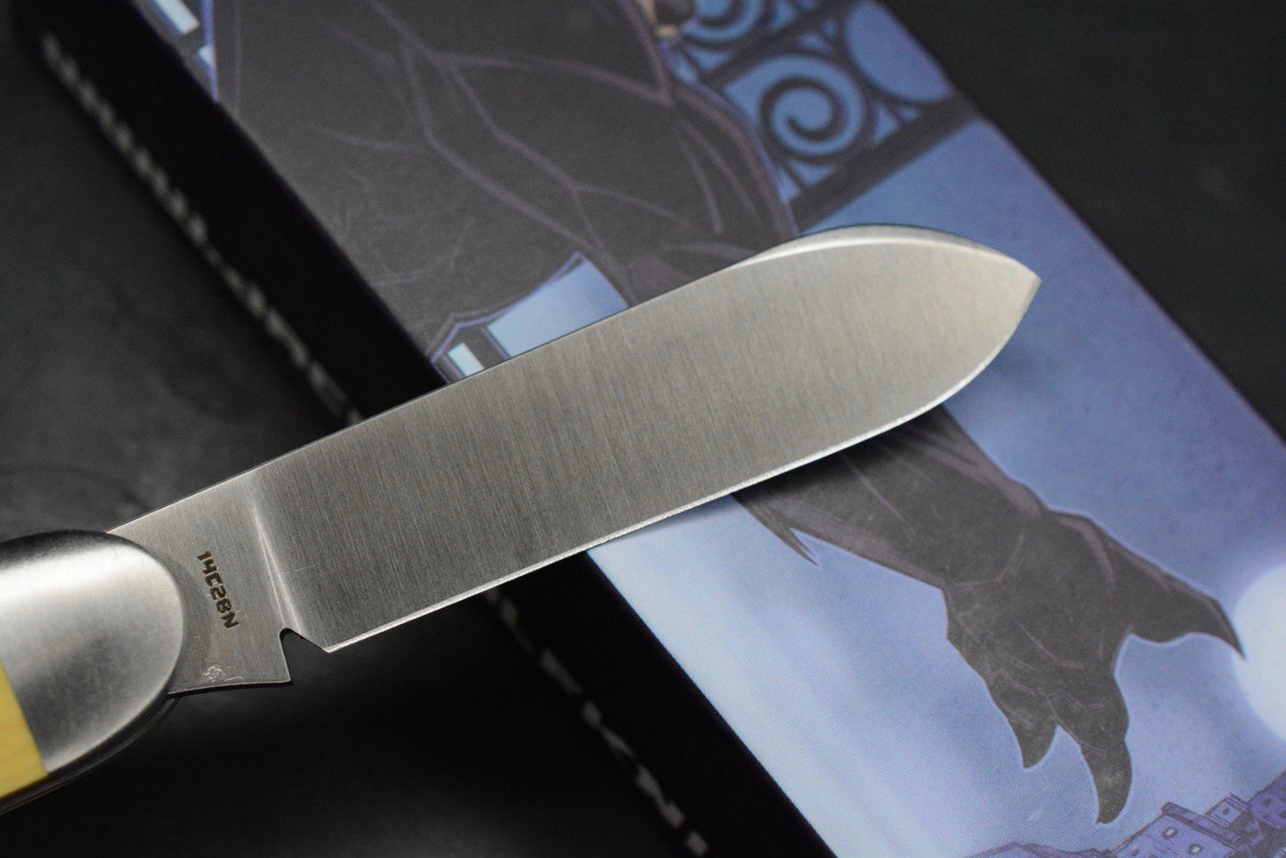 NEW Jack Wolf Knives Gateway Equal End Antique Ivory Paper Micarta / Satin Blade
