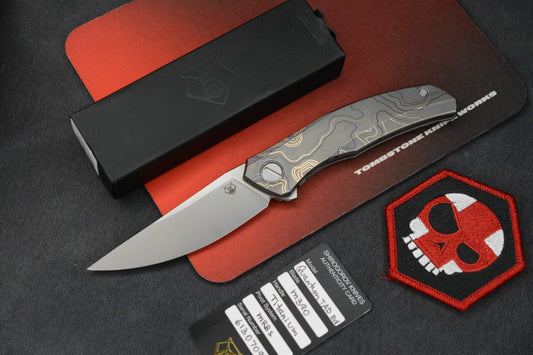 NEW Shirogorov x Triple Aught - Q M390 Stonewash Ti Lasered Topo 1 Of 5 Made