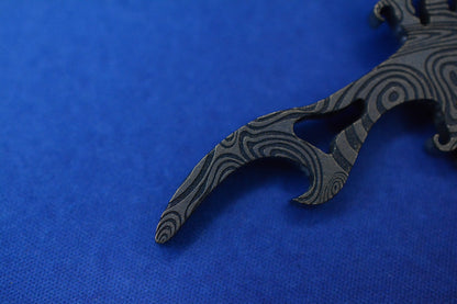 NEW Monkey Edge x Dmitry Streltsov Bottle Opener Octopus Ti Blue Damascus