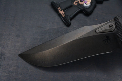 NEW Microtech Amphibian Ram Lok CF DLC Sig Series w/ Playge Bead & Wick Pack