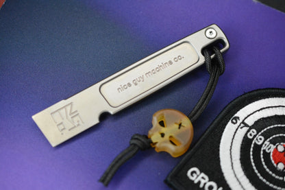 NEW Nice GuyMachine Co The Wraith - Titanium Pry Bar NGMCo w/ Ultem Necro Bead