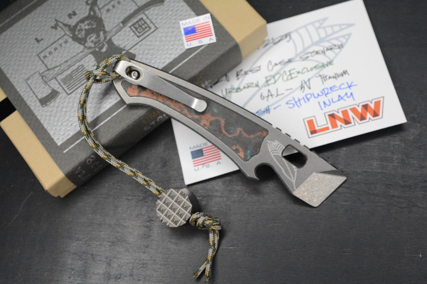 NEW Lynch NW x Urban EDC Best Case Scenario 2.0 Ti Shipwreck Inlay w/ TKW Bead