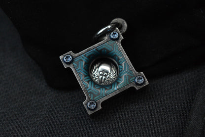 RARE Steel Flame KillboX Crusader Warrior Blued Ti Pendant