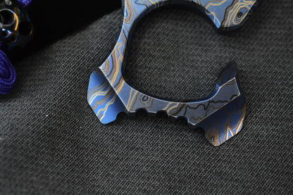 NEW Triple Aught Design Rook TAD Edition SW Blue Ti Bottle Opener w/ Bead