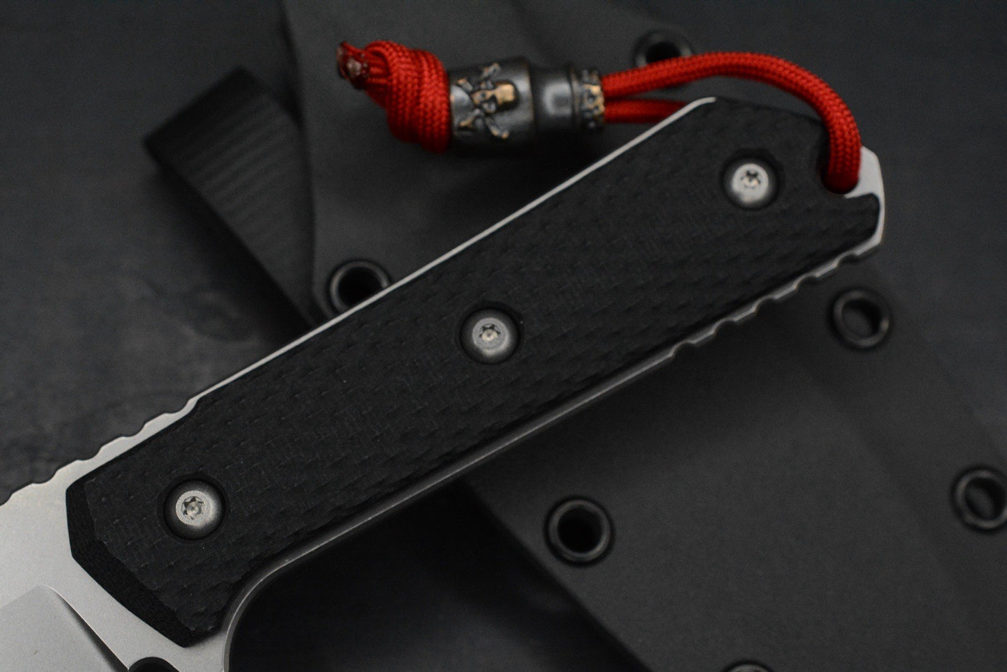 CUSTOM Burnley Kihoku Fixed Blade Black Micarta/AEBL Blade w/ Rare Poison Bead