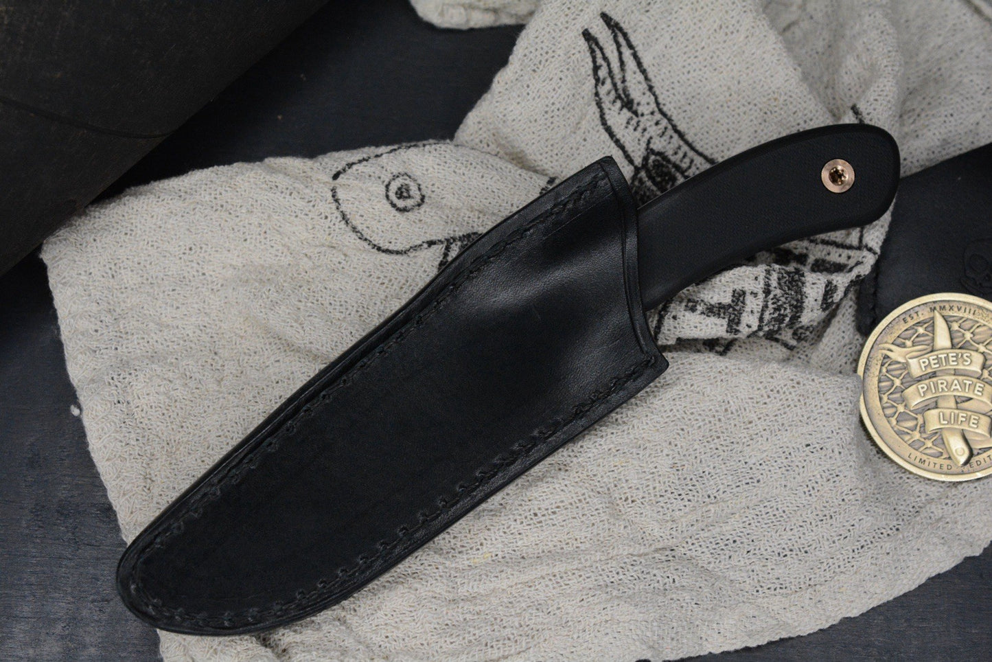 CUSTOM Pete’s Pirate Life PPK Harpoon Magnacut Fixie w/ Brass Challenge Coin