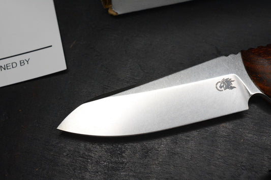 NEW Hinderer Flashpoint Magnacut Sheepsfoot Fixie - Stonewash Cocobolo Handle