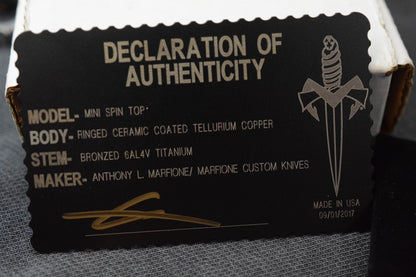 NEW Marfione Microtech Custom Mini Spin Top - Tellurium Copper/Bronzed Ti w/ DOA