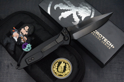 RARE Microtech Socom DLC Spike Grind Purple Haze Fat CF w/ Playge Bead/Wick Pack