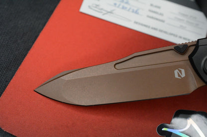 NEW Null Knives Vandal Knife Ti/Copper  PVD/ Camo Carbon Fiber SN 32 Of 50