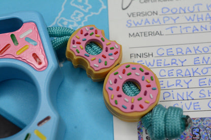 NEW SWAMP EDC Swampy Whale - Dessert Warrior Donut Print Blue w/ Beads & Patch