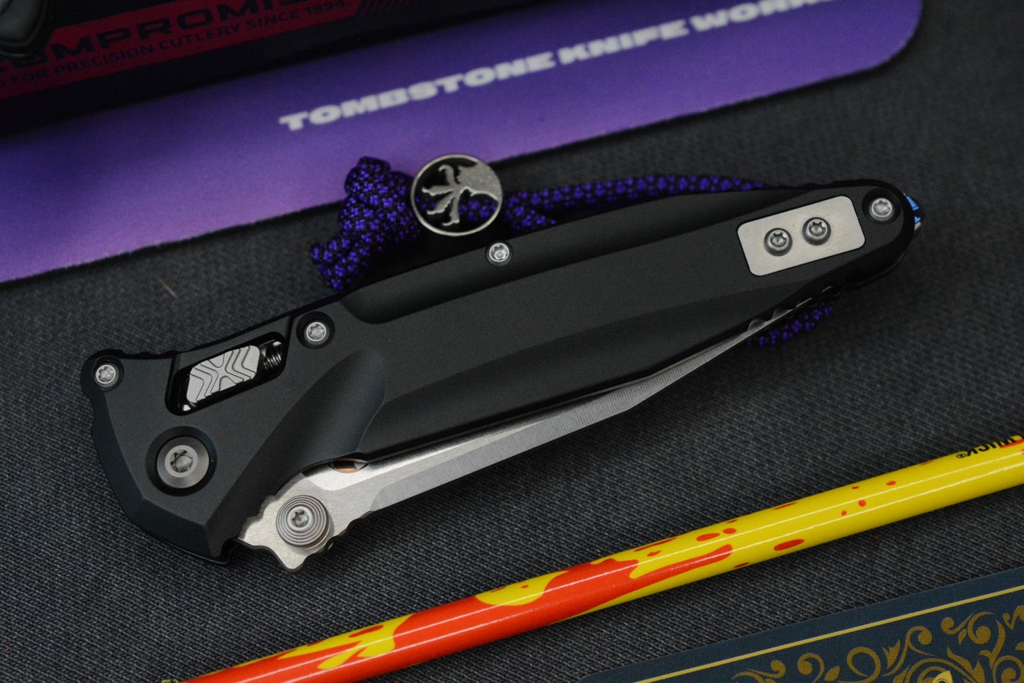 NEW Microtech SocomDelta RAM-LOK Aluminum Black/ M390 w/John Wick Pack & Bead