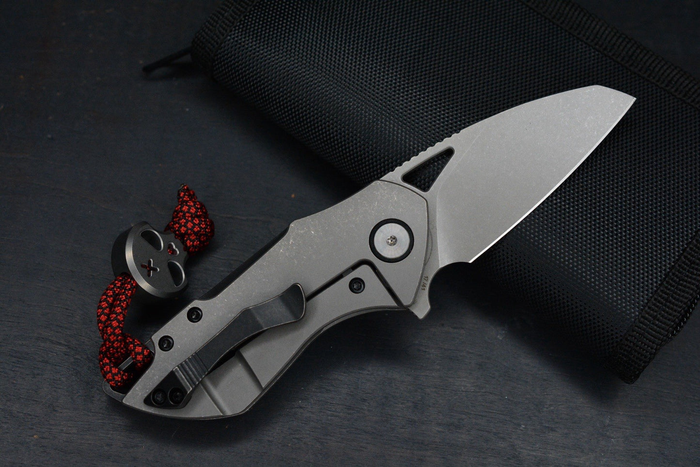NEW Grissom Riverstone DLC Black M390 Sheepsfoot  / Bronze Handle w/ Necro Bead
