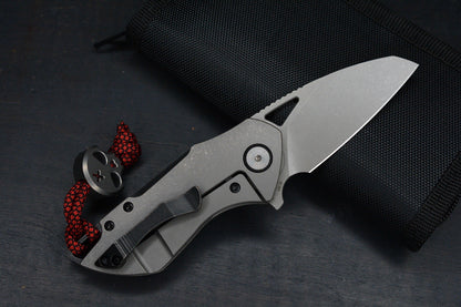 NEW Grissom Riverstone DLC Black M390 Sheepsfoot  / Bronze Handle w/ Necro Bead